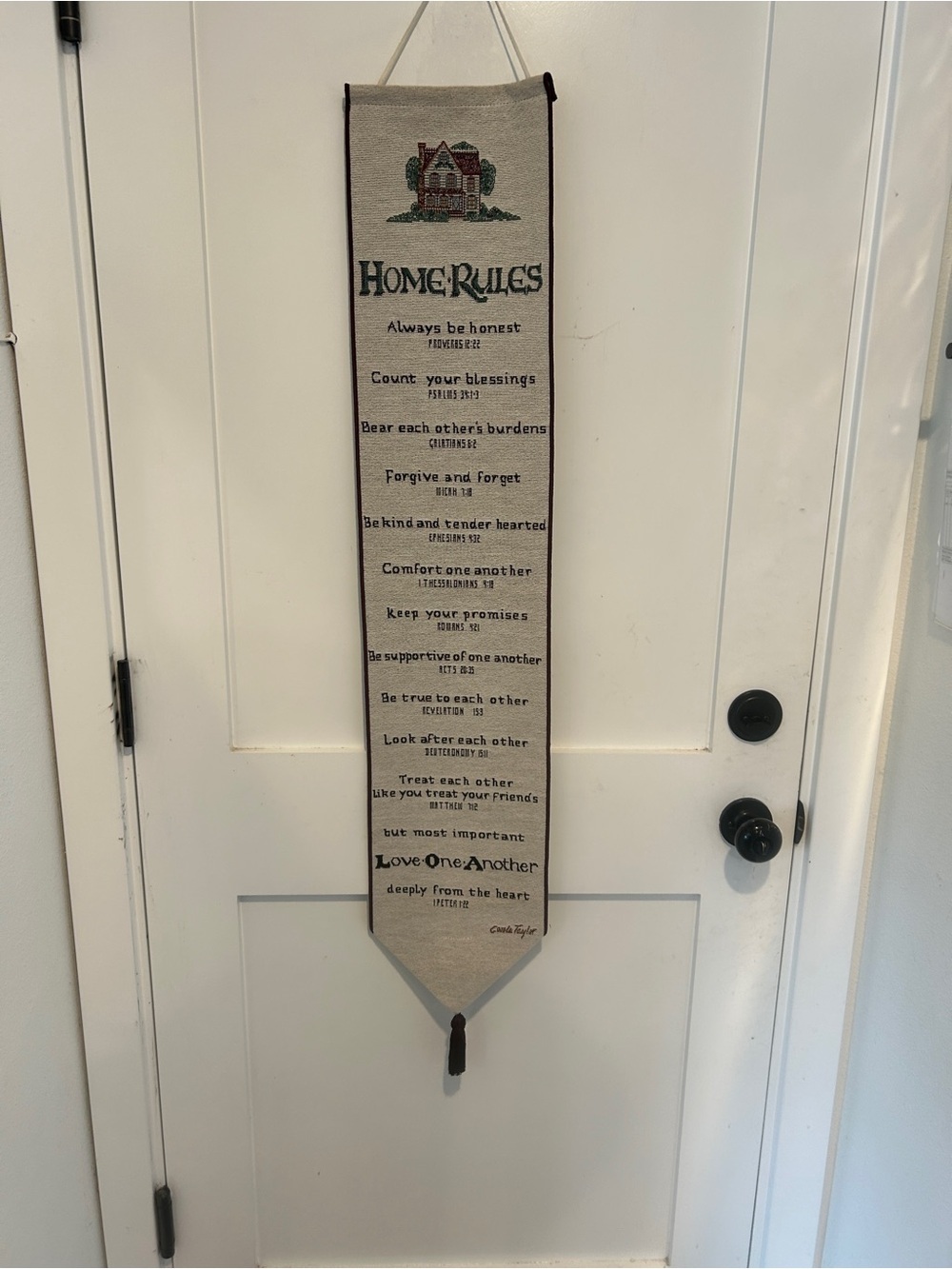Home Rules Beige Wall Banner - Picture 2 of 5